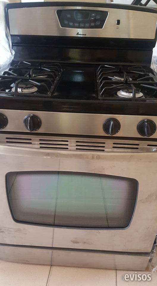 Estufa amana 30 pulg acero inoxidable con negro! en Santo Domingo